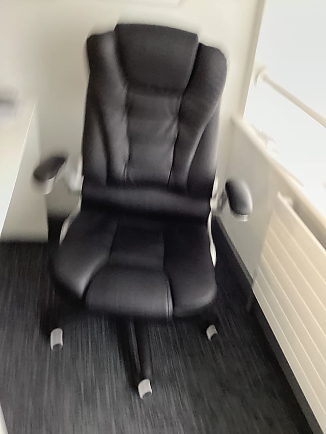 black leather operator chair