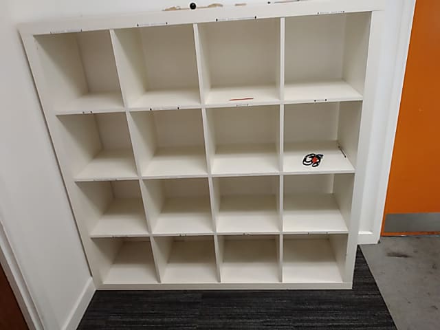 White cubby hole storage