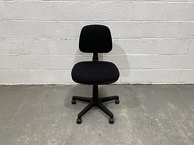 Black operator chair no arm rests