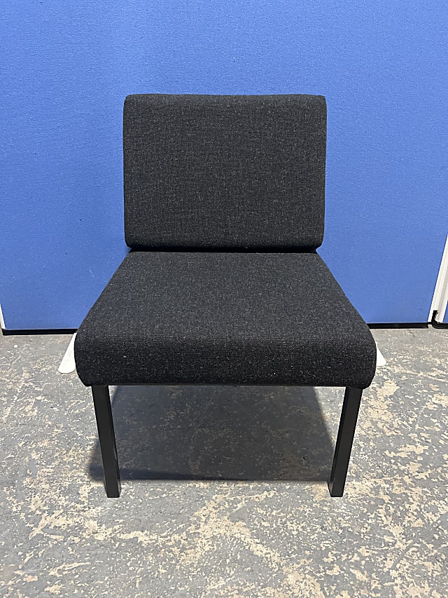 Low black fabric chair