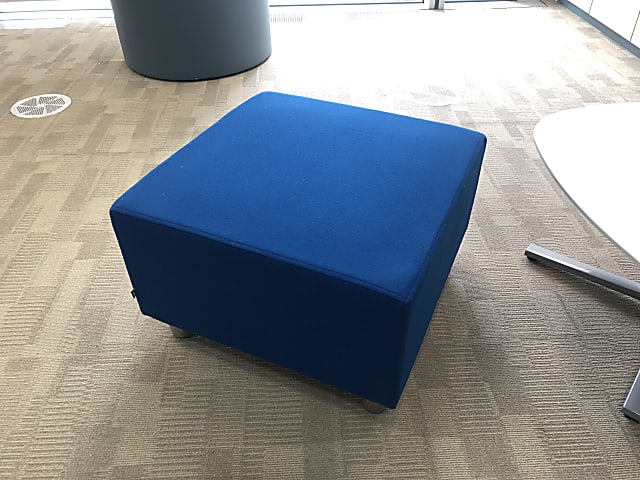 Blue square pouffe