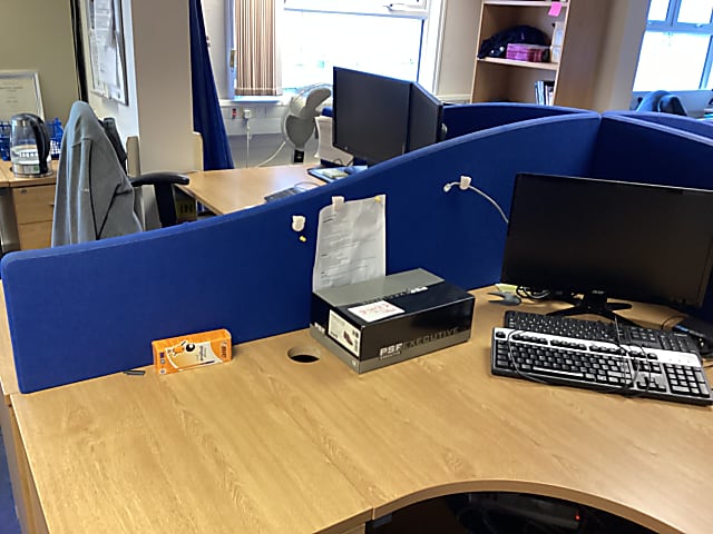 blue desk divider