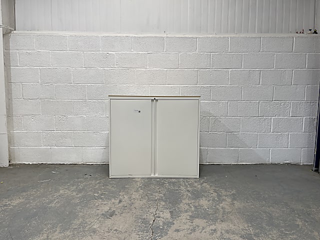 Metal storage cabinet with wooden top small - £8 - 1100x1000mm - Marked M