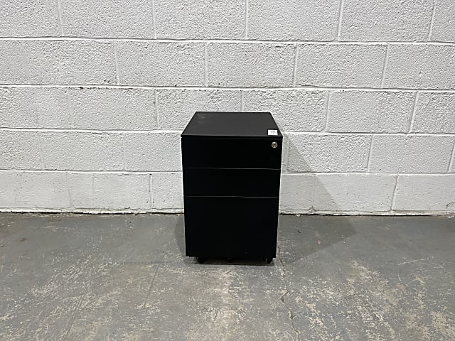 Black metal storage pedestal