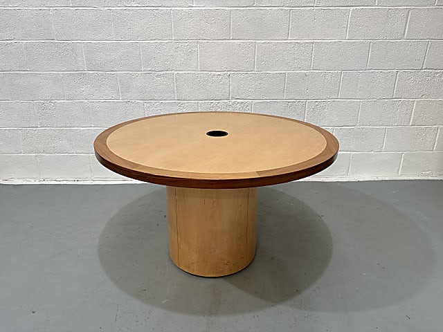 Round Wooden Podium Art Deco Table