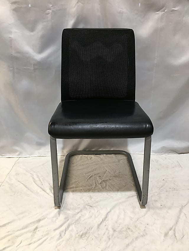 Steelcase Sled cantilever leather meeting chair