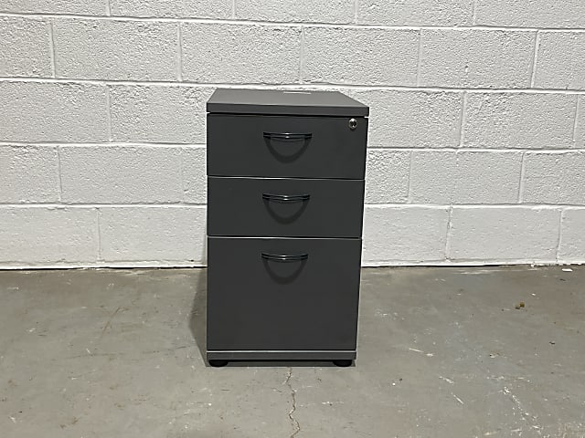 Grey wooden 3 Drawer pedestal