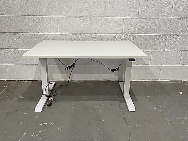 White electric height Adjustable desk