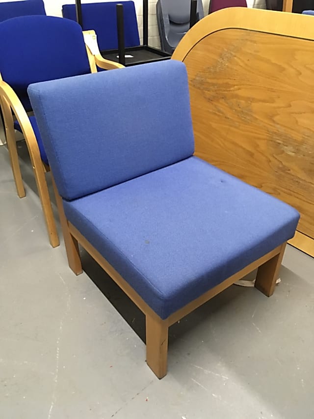 Blue padded chair