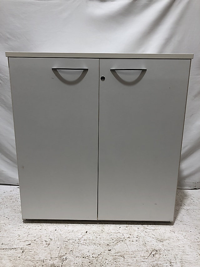 White wooden storage cabinet - lateral filer but can take shelves