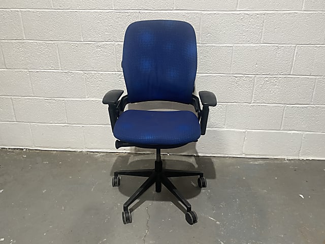 Steelcase Leap black and blue chair 