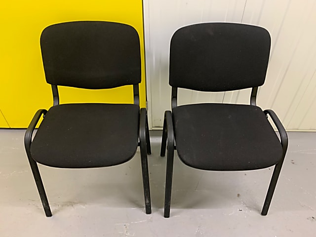 Stackable black waiting room chairs