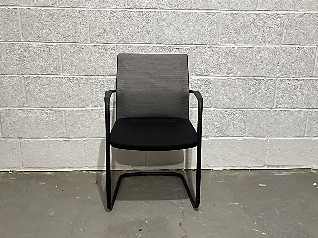 Black and grey cantilever meeting chair