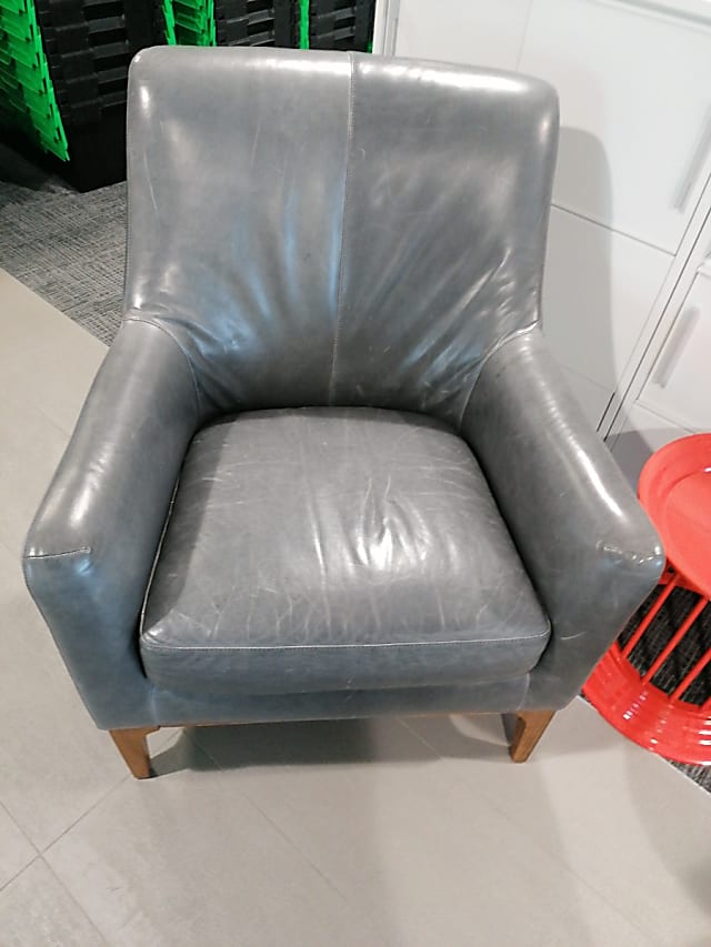 West elm leather armchair