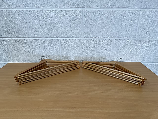 Pack of 11 wooden coat hangers