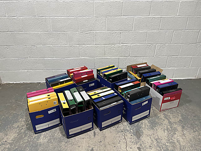 Approx 200 various used folders