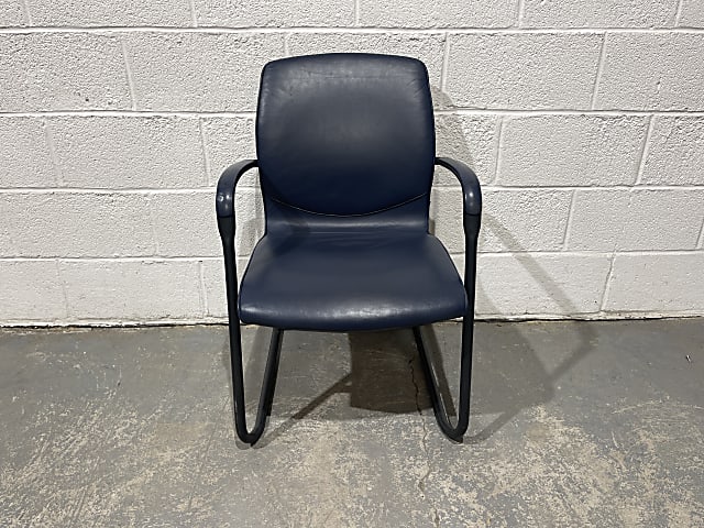 Drabert Blue Leather Arm Chair