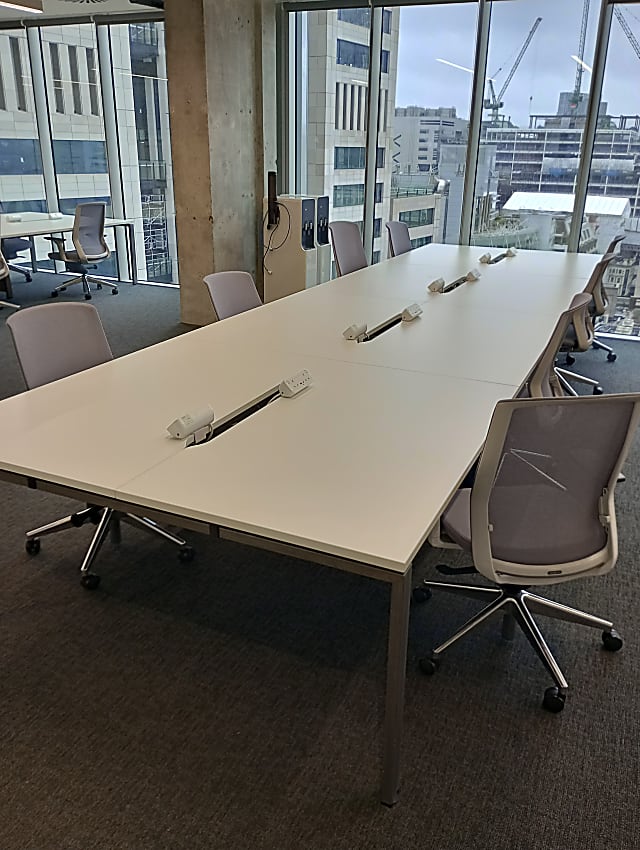 White board room table