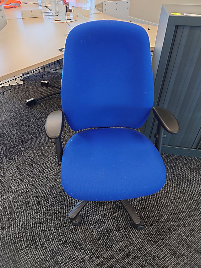 Blue operator chair