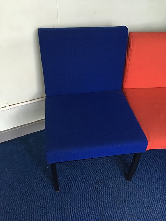 Blue padded chair