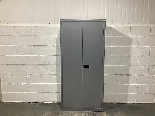 Two door metal storage Cabinet with shelves