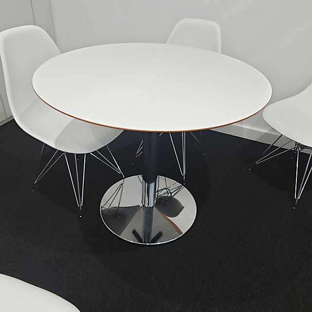 Circular white table