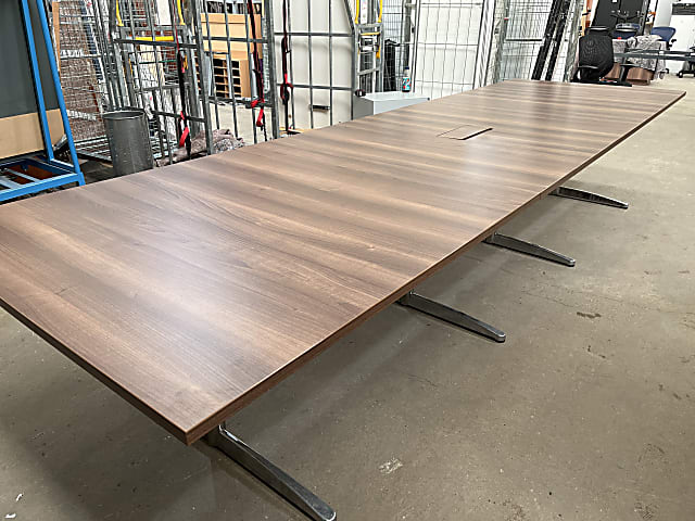 Meeting room table built in power and networking unit