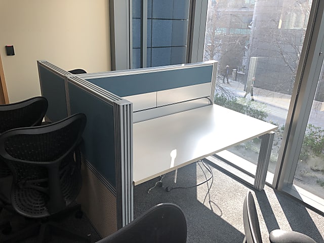 Bank of 2 white desks