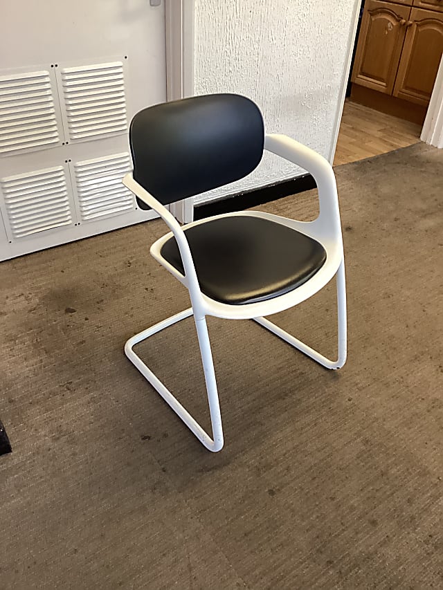 black/white plastic chair
