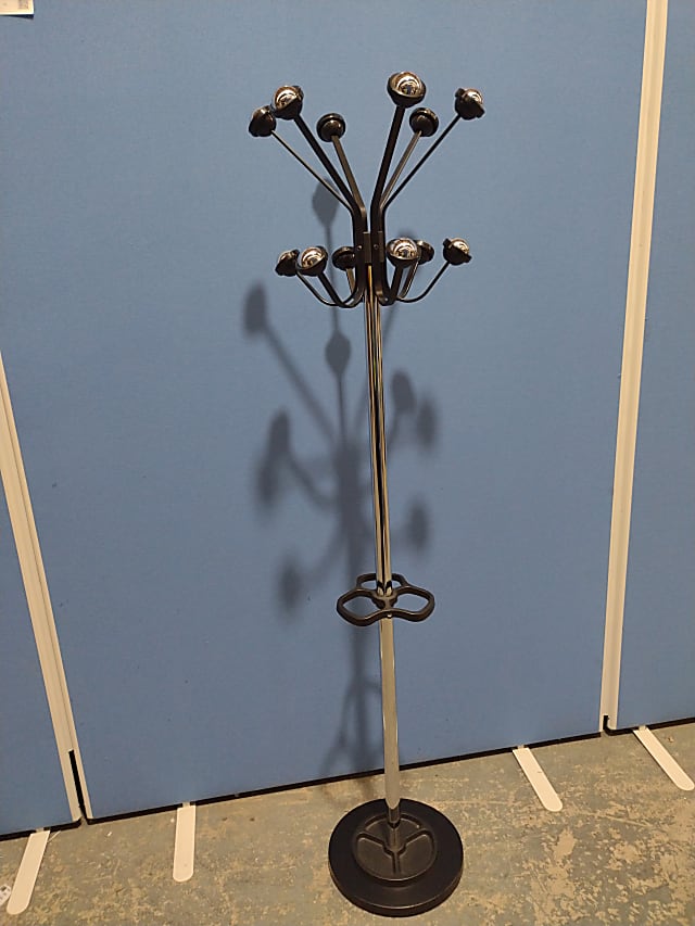 Chrome and black coat/umbrella stand