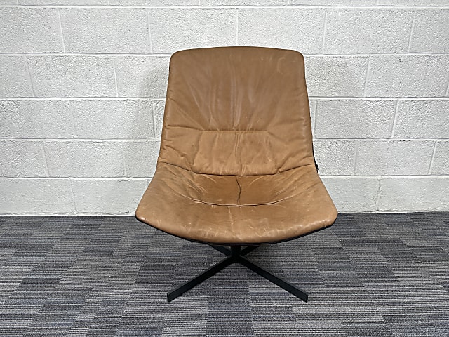 Modus Milo Brown low leather swivel chair