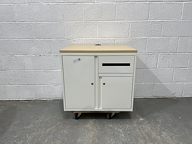 Letterbox right white metal cabinet - 80cm wide