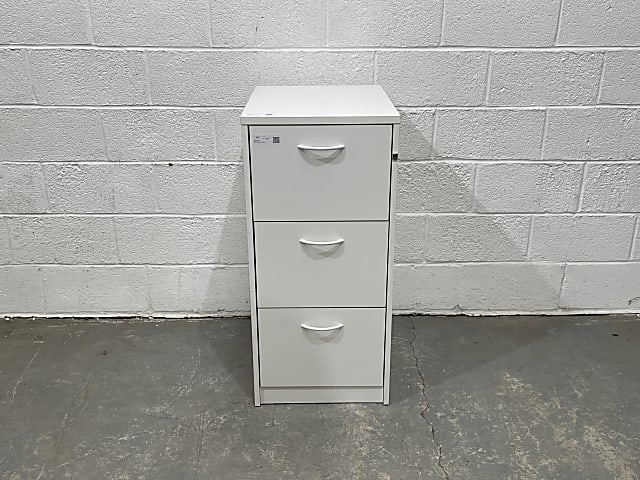 White wooden filing cabinet 