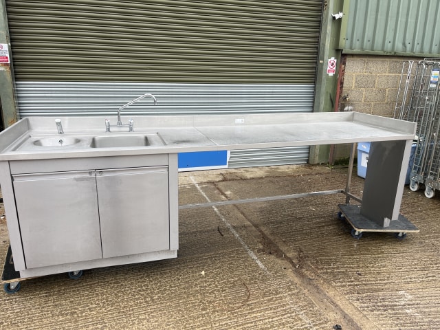  Commercial stainless steel storage cabinets with double sink