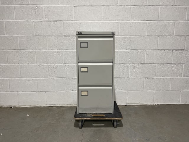 Three drawer metal filing cabinet 