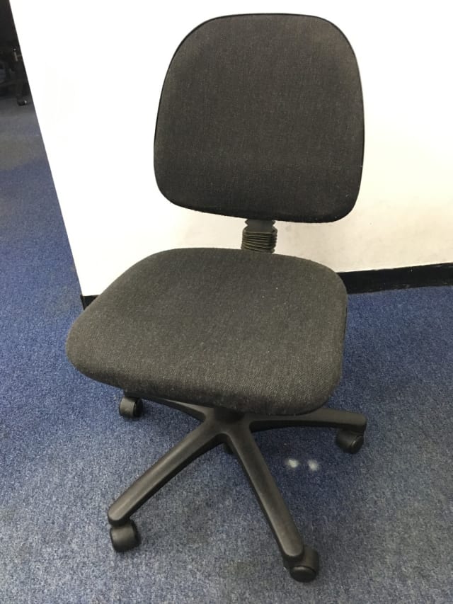 Dark grey rolling operator chair