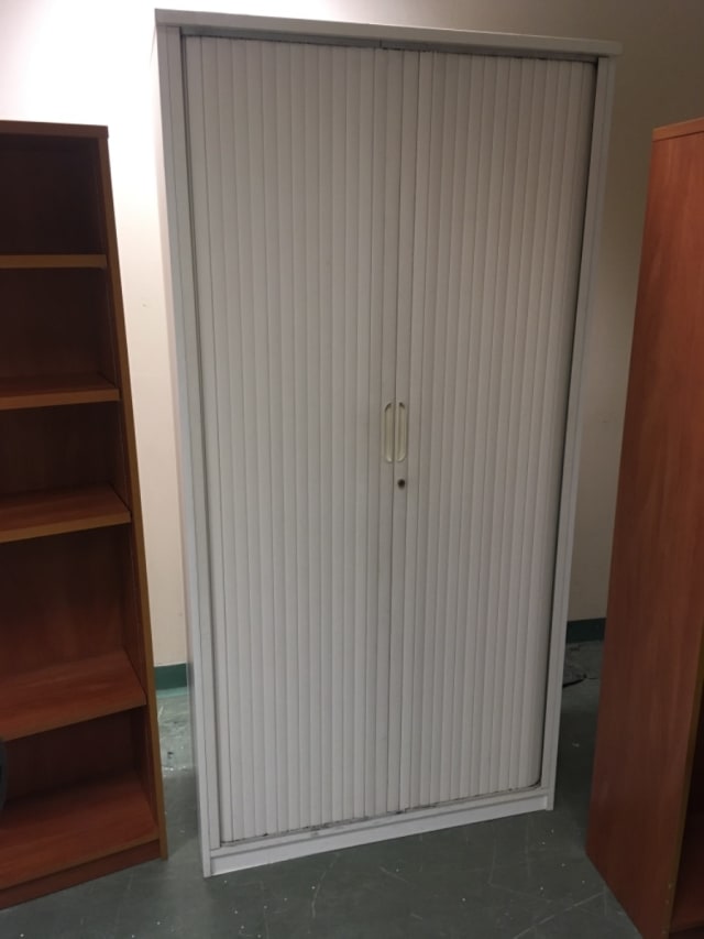 Large tambour cabinet with shelves