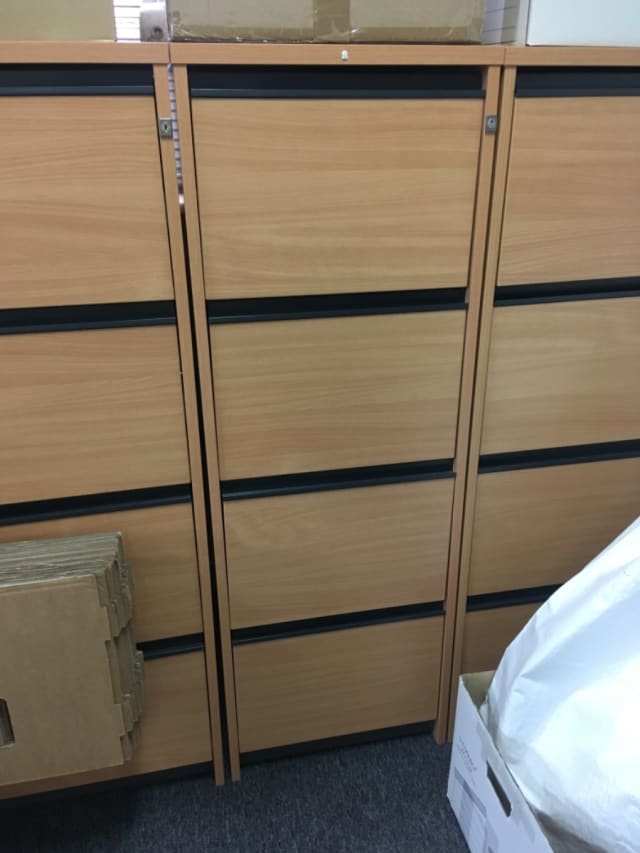 Wooden 4 drawer filing cabinet