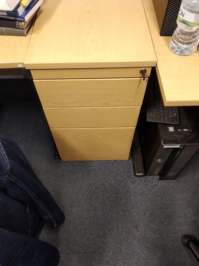 Desk height pedestal