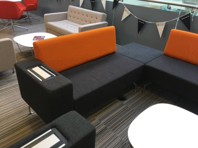 Orangebox Perimeter sectional sofa with power supply