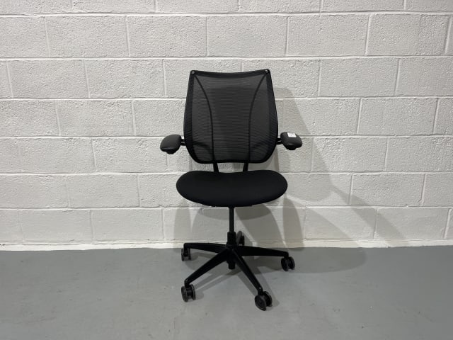 Dark Grey Charcoal Humanscale Liberty Chair adjustable arms