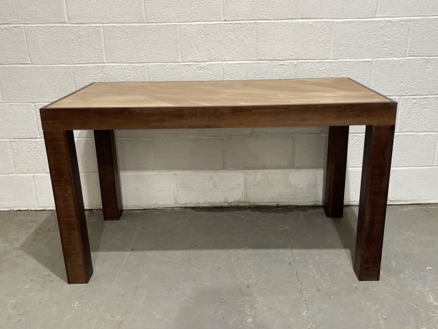  Wooden table with designer fabric top 