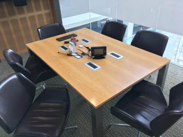 Meeting table with power
