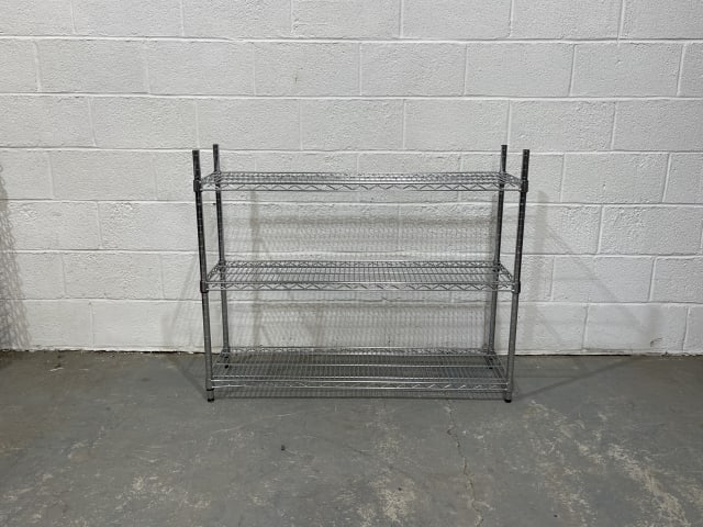 gray metal 3-layer rack shelf