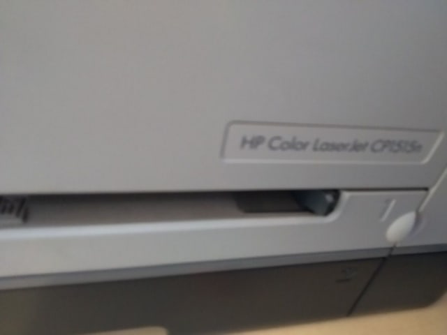 white HP Color Laser Jet printer