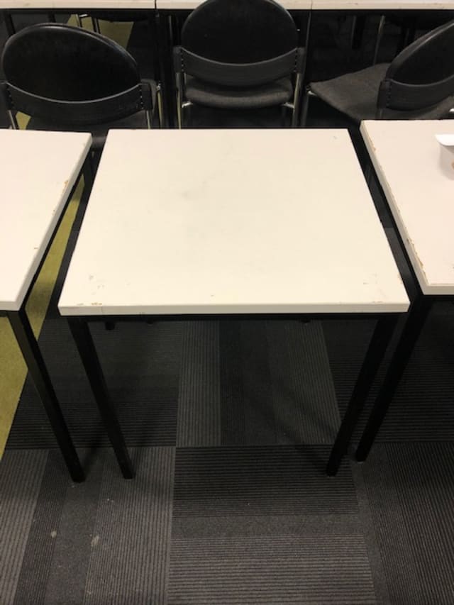 White exam style desk