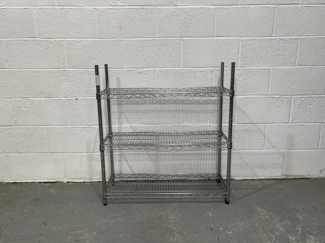 gray metal 3-layer rack shelf