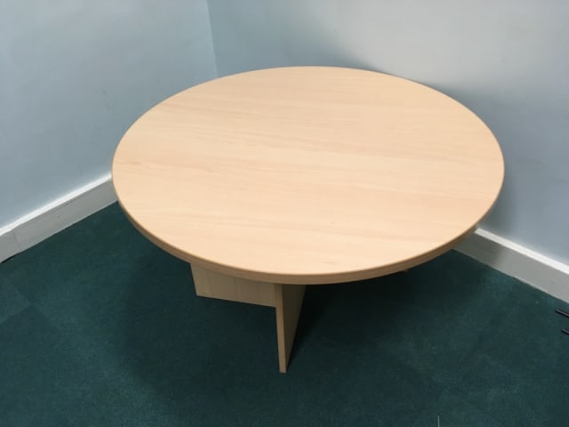 Round wooden coffee table