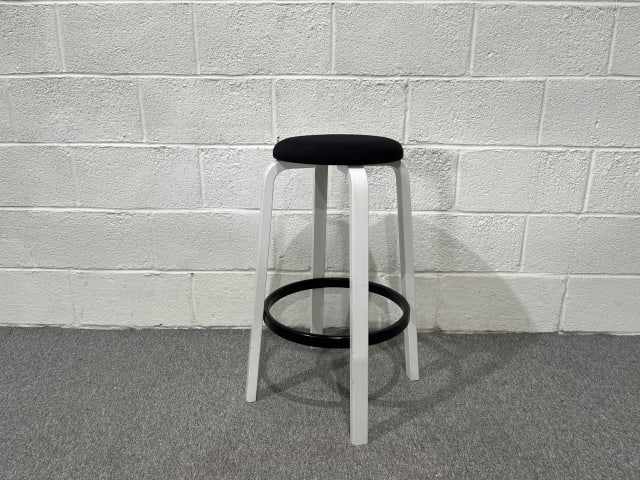 Artek Aalto 64 Bar Stool Chair Black and White