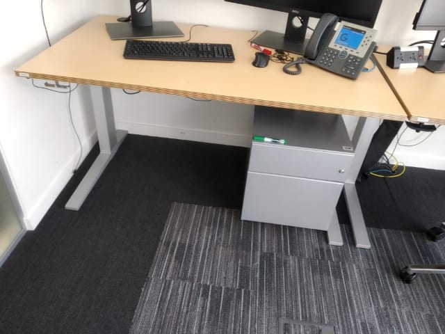 150cm wide,  Height adjustable desk - mechanical not electric